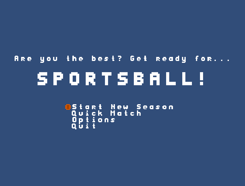 Sportsball test menu