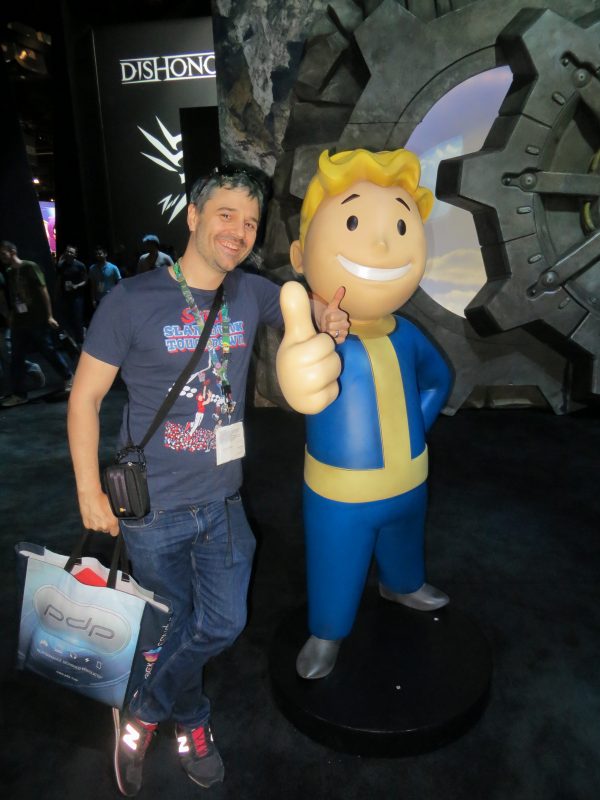 posing with fallout boy from fallout